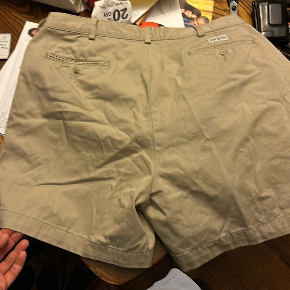 Polo by Ralph Lauren Khaki Pleated Cotton Shorts